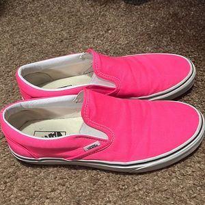 Woman’s size 10 hot pink slip on vans.